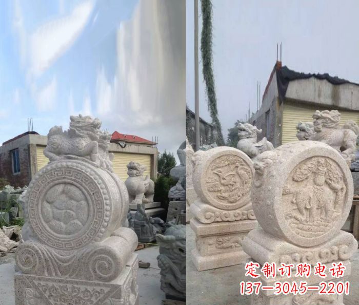 绵阳仿古抱鼓石镇宅石门墩 (2)