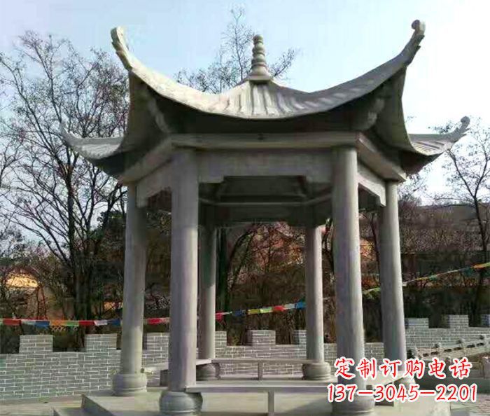 绵阳仿古六角凉亭石雕 (4)
