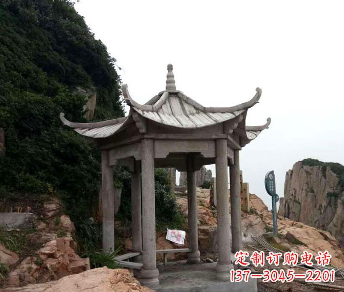 绵阳仿古六角凉亭石雕 (7)