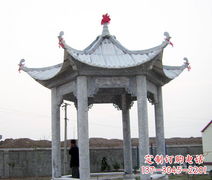 绵阳仿古六角石雕凉亭