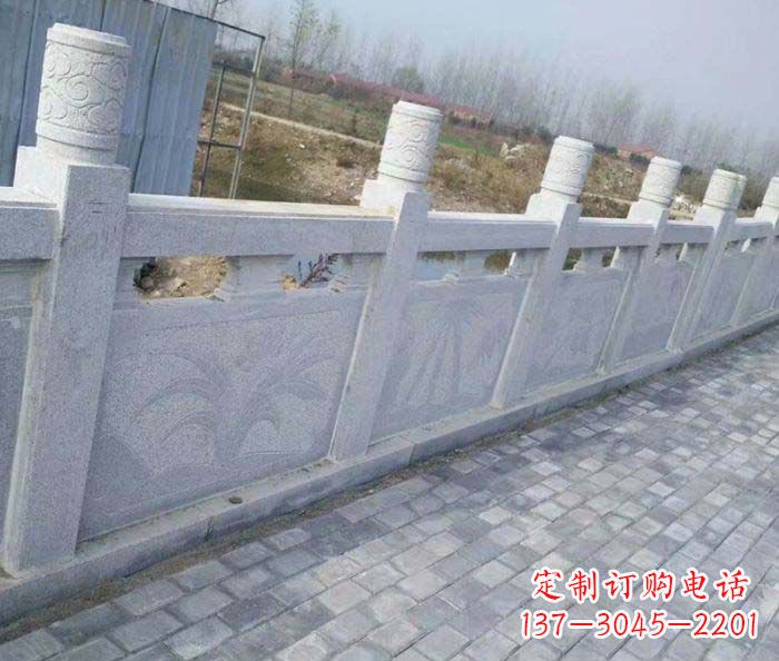 绵阳仿古梅兰竹菊浮雕石栏板