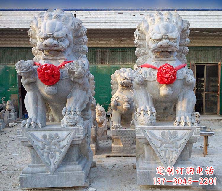 绵阳仿古门口看门狮子石雕