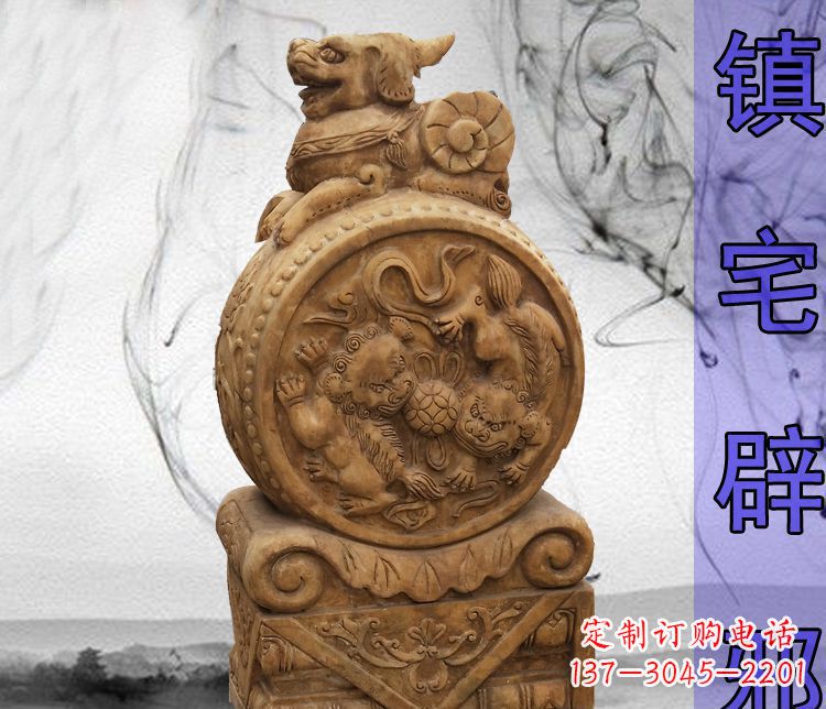 绵阳仿古貔貅门墩镇宅辟邪石雕