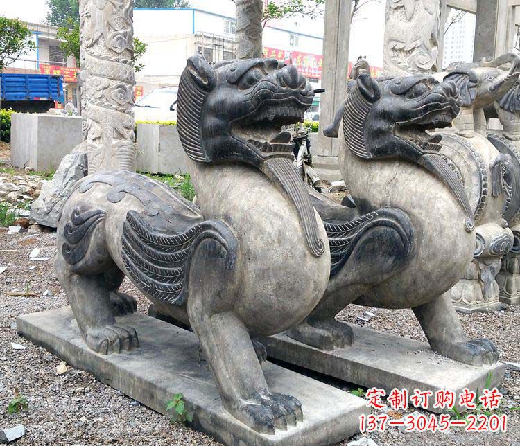 绵阳工艺精湛的仿古貔貅门口招财石雕