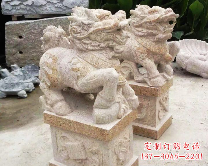 绵阳仿古麒麟门口镇宅石雕