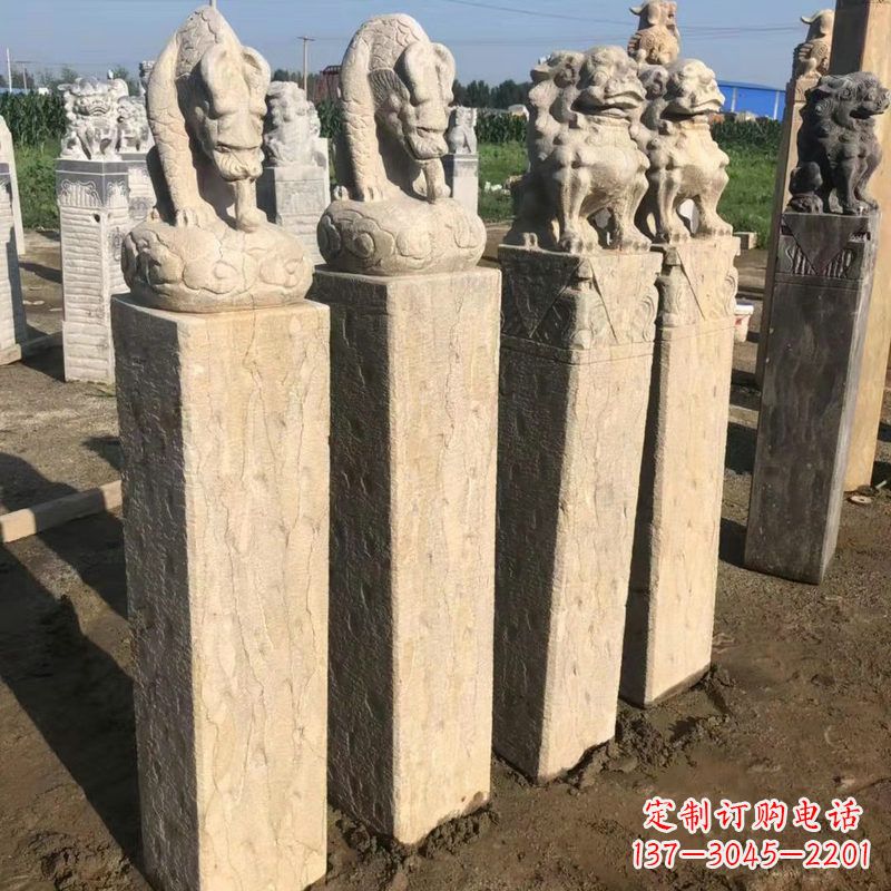 绵阳仿古麒麟貔貅栓马柱