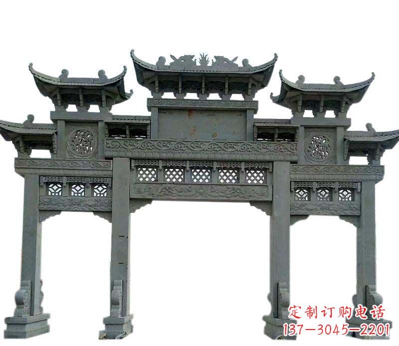 绵阳精美的仿古大理石牌坊雕塑