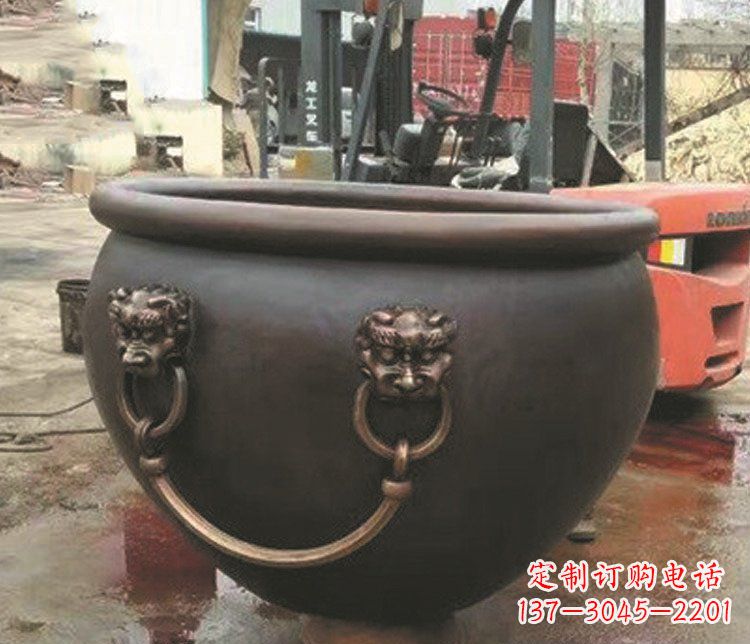 绵阳非凡形态的铜雕狮子头水缸