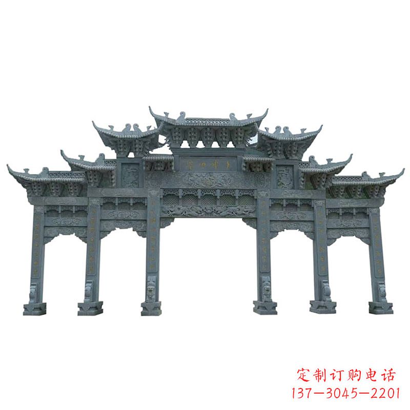 绵阳中领雕塑牌楼石雕艺术定制的精美雕塑