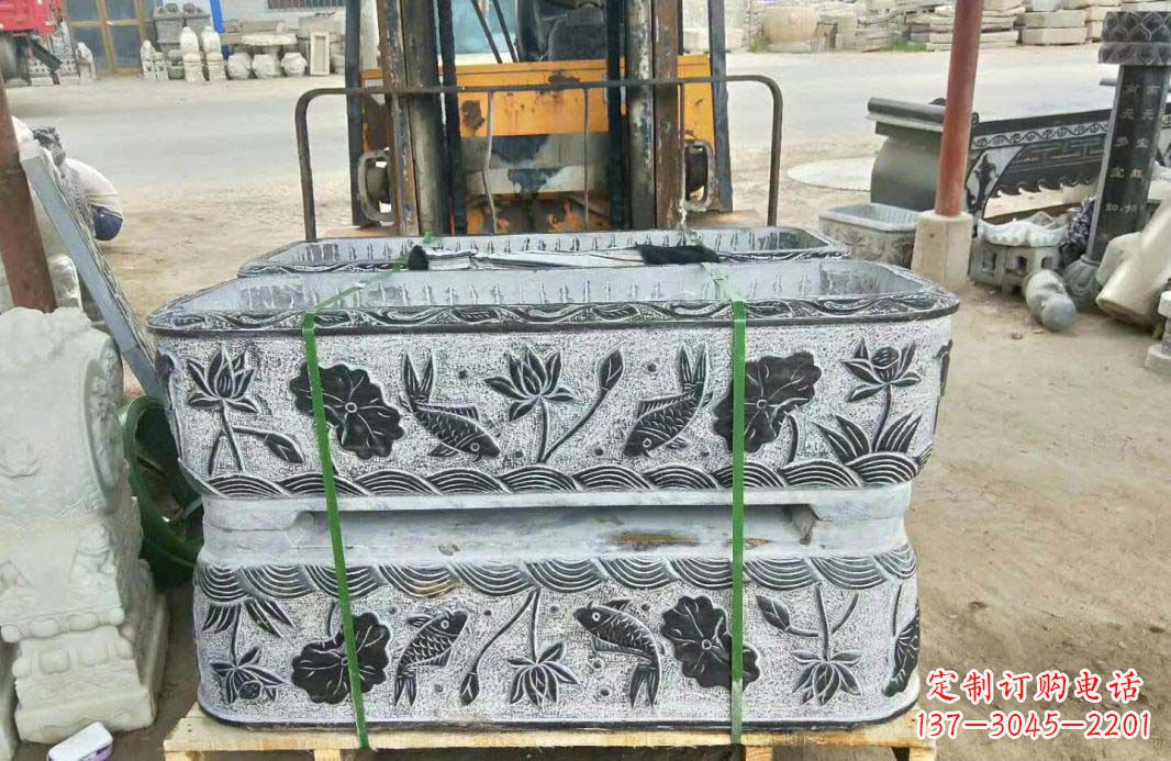 绵阳精美古典仿古石水缸雕塑