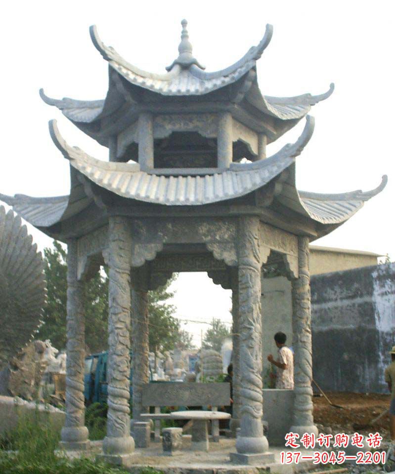 绵阳传统工艺石雕凉亭,精美细致,给你温馨家园