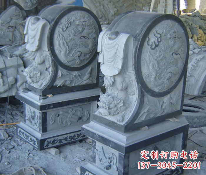 绵阳仿古石门墩招财抱鼓石雕塑
