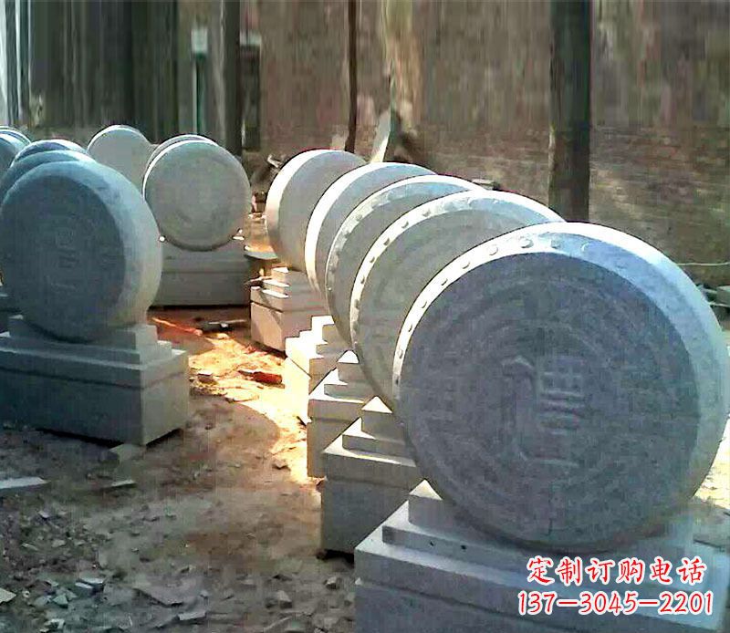绵阳仿古石门墩招财抱鼓石雕