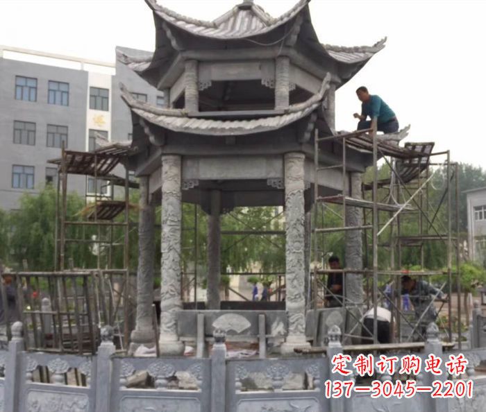 绵阳仿古双层石雕凉亭