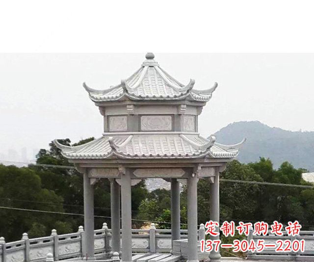 绵阳仿古双层石雕凉亭