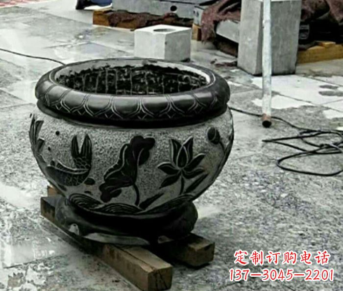 绵阳精美仿古招财水缸石雕