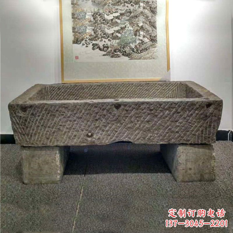 绵阳仿古做旧石槽雕塑