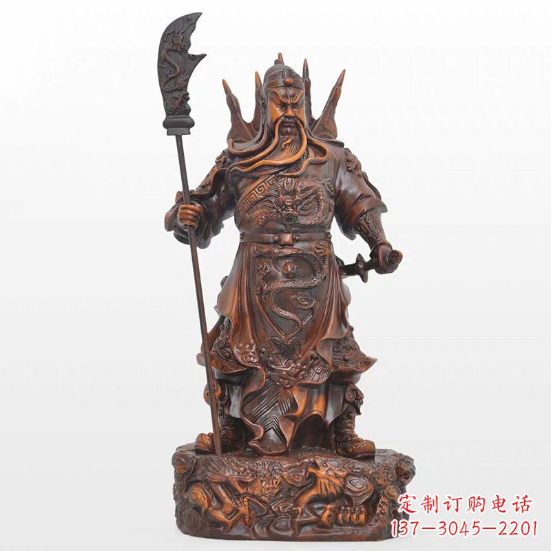 绵阳精美关公铜雕像,古朴高雅