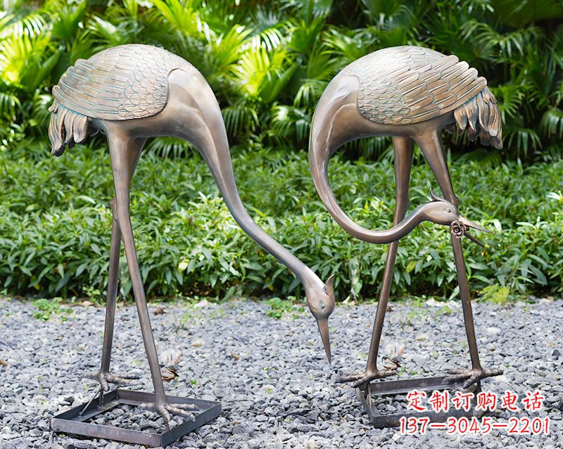绵阳传统文化铸造仙鹤雕塑