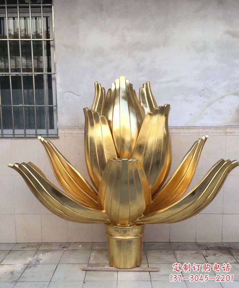 绵阳精美不锈钢荷花雕塑