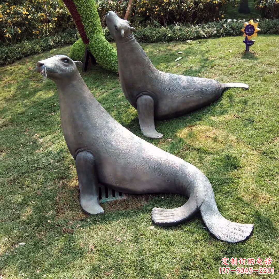 绵阳精美玻璃钢海豹雕塑