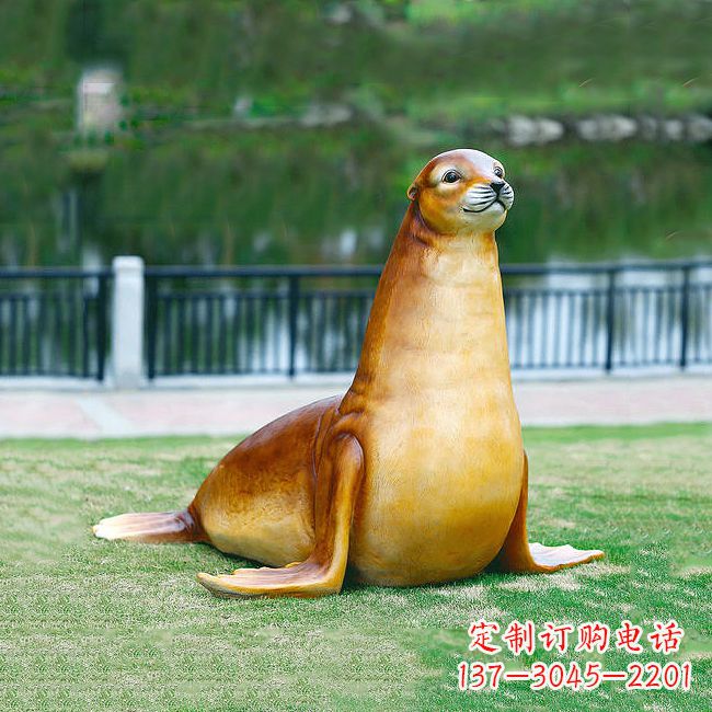 绵阳仿真玻璃钢海豹雕塑,活力与艺术完美结合