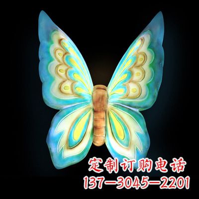 绵阳 大号蓝色发光蝴蝶塑像