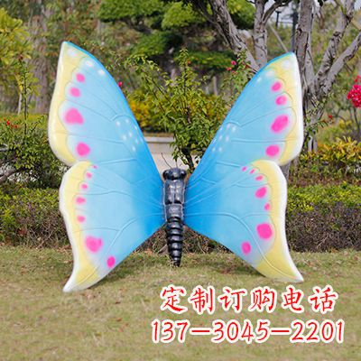 绵阳蓝白双色蝴蝶雕塑