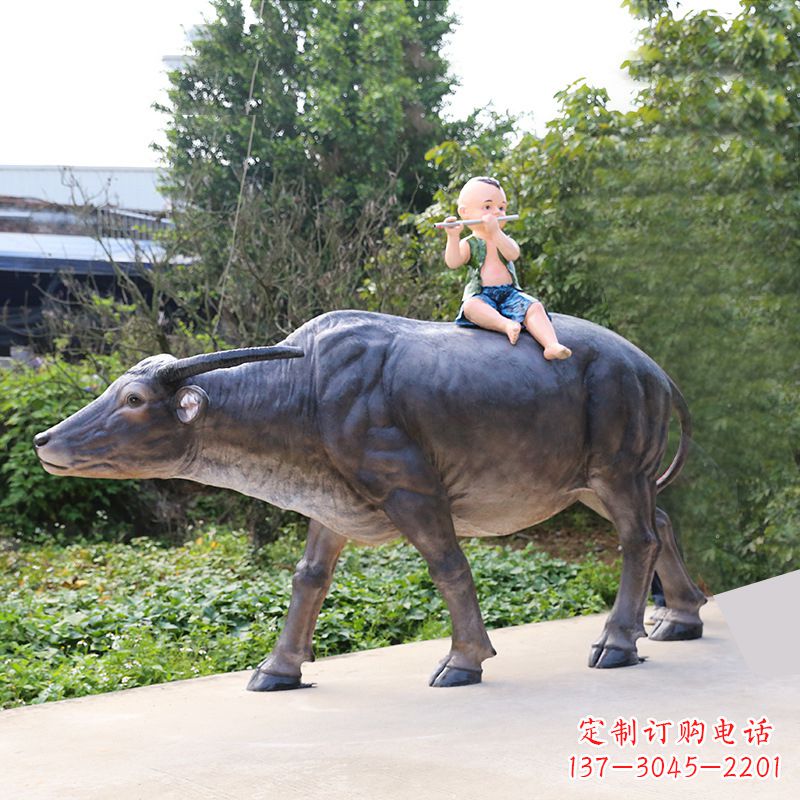 绵阳精美细腻的牧童雕塑