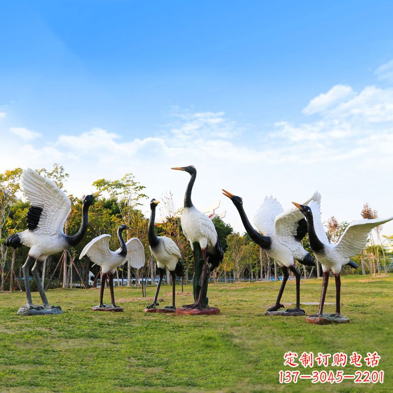 绵阳雕刻传统文化,精美仙鹤雕塑