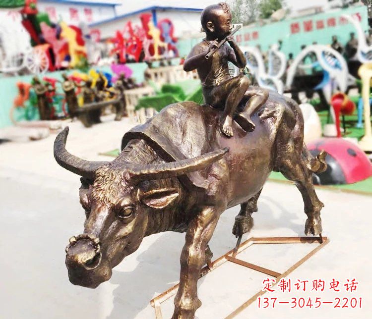 绵阳放牛郎公园景观铜雕