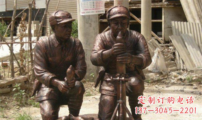 绵阳放手榴弹的革命战士铜雕