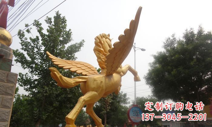 绵阳飞马广场景观动物铜雕