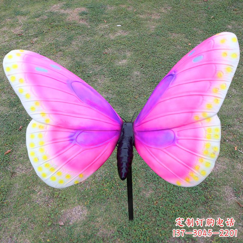 绵阳粉红蝴蝶仿真树脂钢雕塑