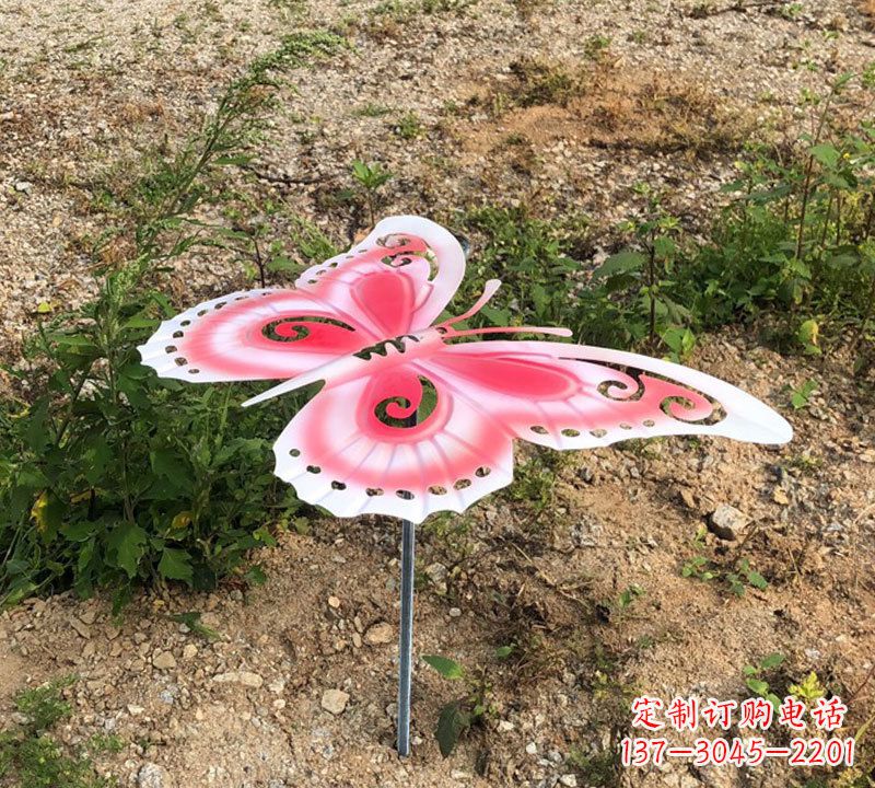 绵阳粉红色不锈钢蝴蝶雕塑