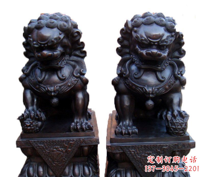 绵阳纯铜故宫狮子摆件雕塑