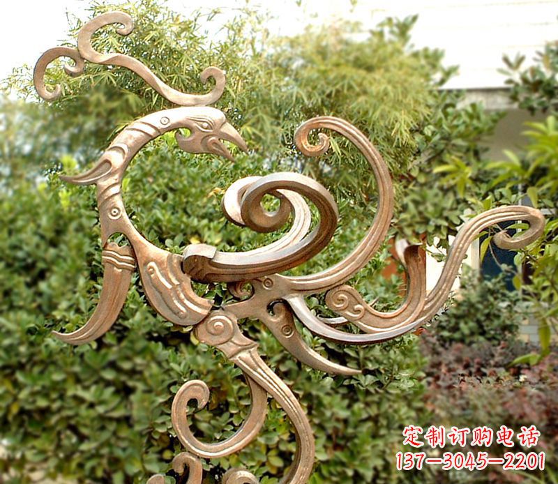 绵阳凤凰铜雕