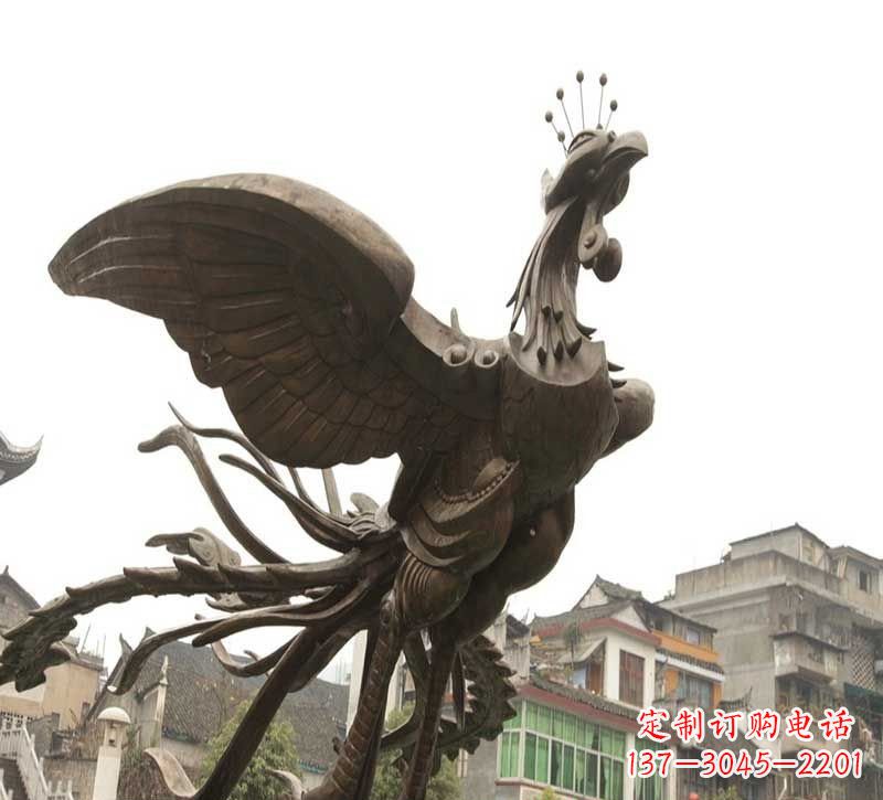 绵阳凤凰飞翔铜雕