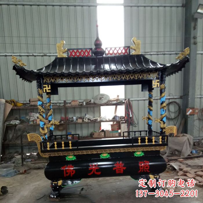 绵阳精美绝伦的浮雕龙纹铜香炉雕塑