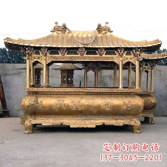 绵阳三足铜香炉雕塑