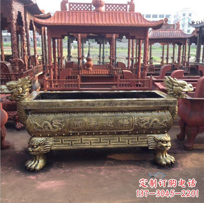 绵阳精美麒麟雕塑——浮雕铜香炉
