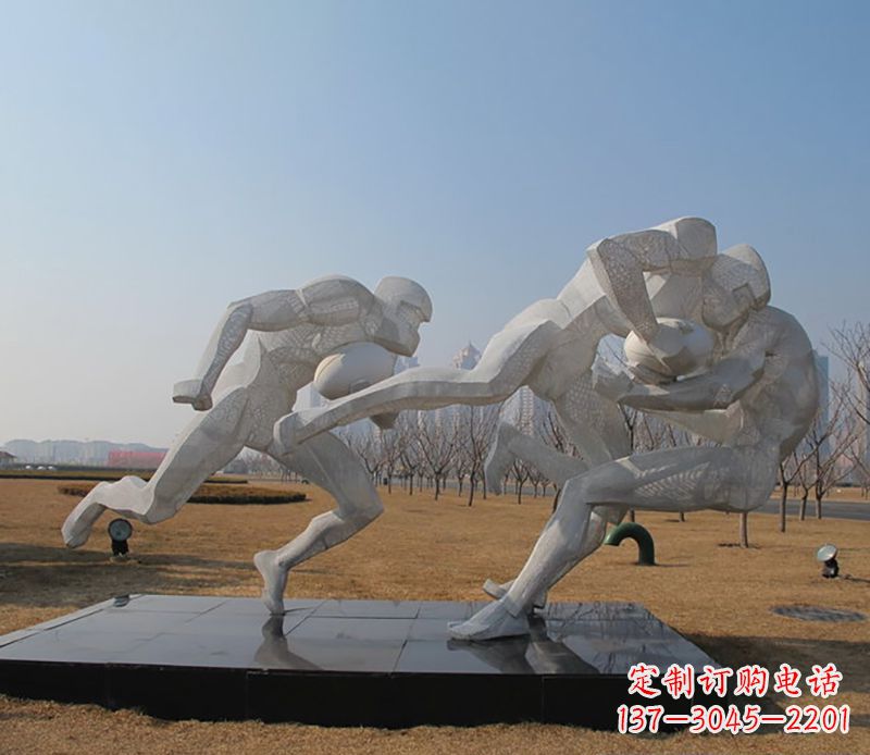 绵阳不锈钢橄榄球体育雕塑