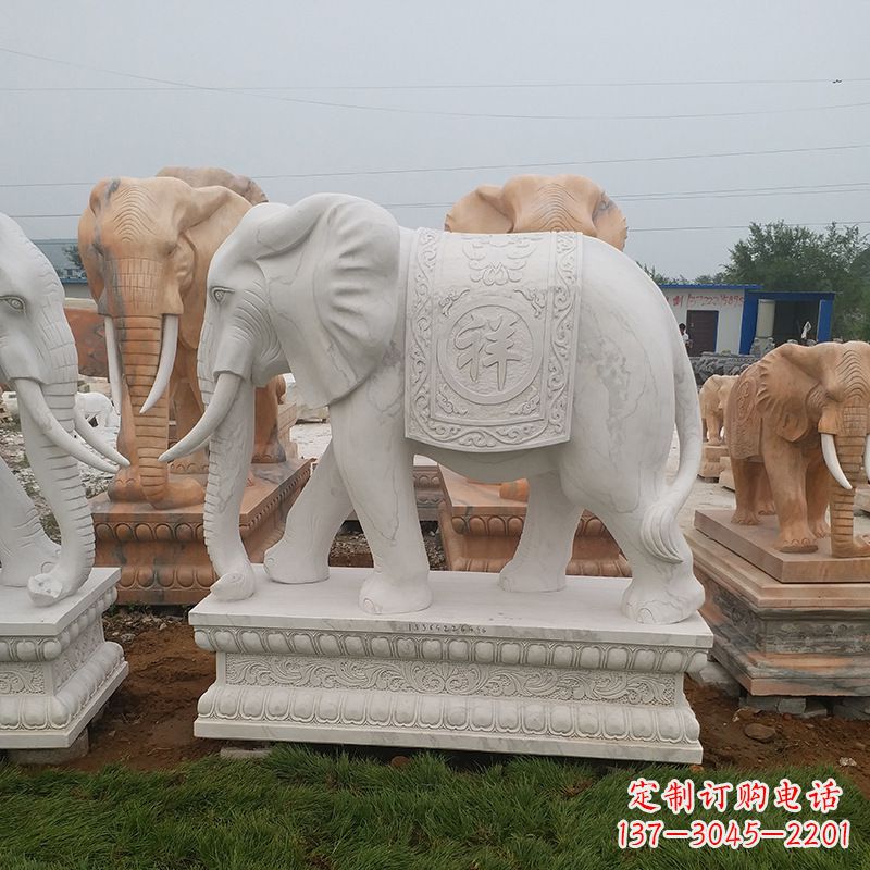 绵阳石质雕刻大象雕像,完美诠释雄壮传统