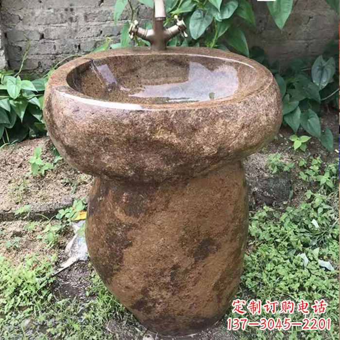 绵阳精美手雕石花盆,传承古典品位