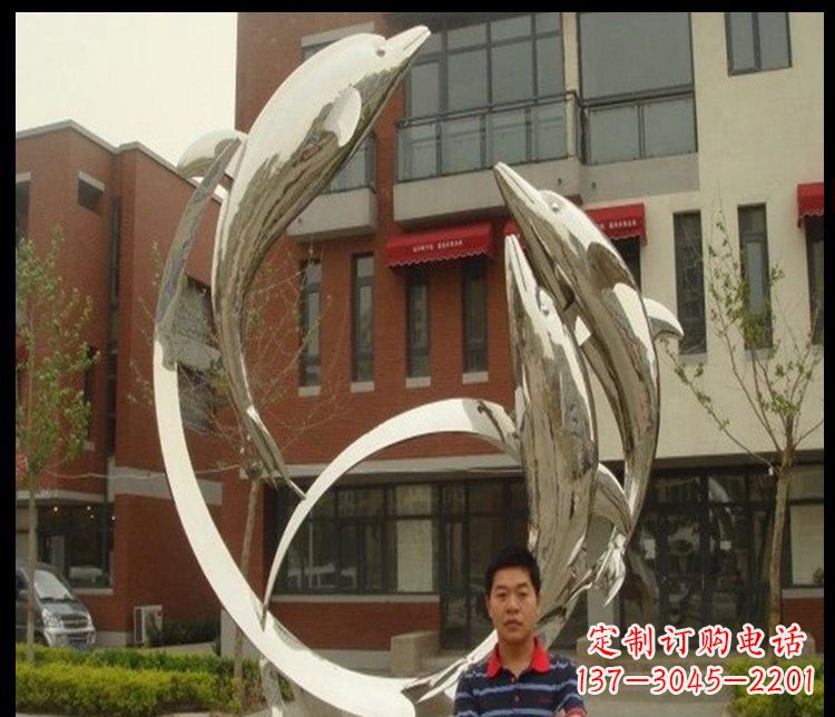 绵阳精细不锈钢海豚雕塑