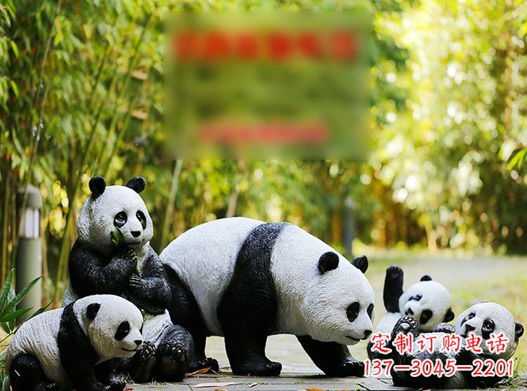 绵阳玻璃钢仿真熊猫雕塑