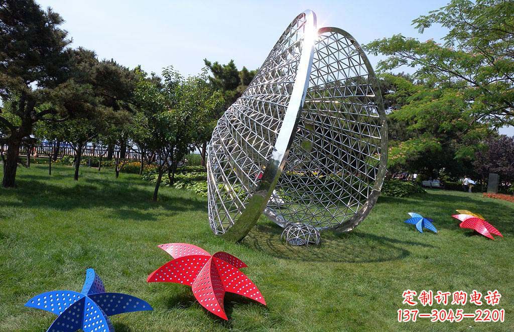 绵阳精美不锈钢贝壳海星景观雕塑