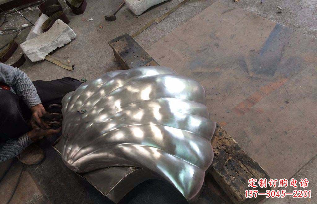 绵阳精致现代的不锈钢贝壳雕塑