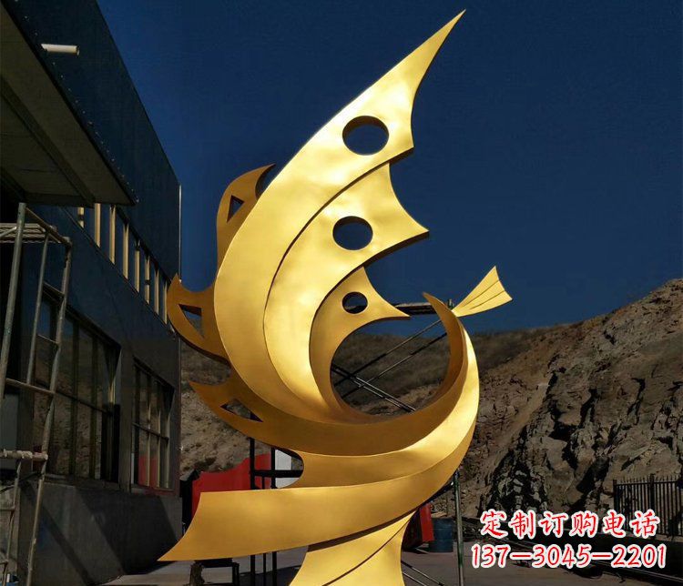 绵阳精美不锈钢抽象凤凰景观雕塑