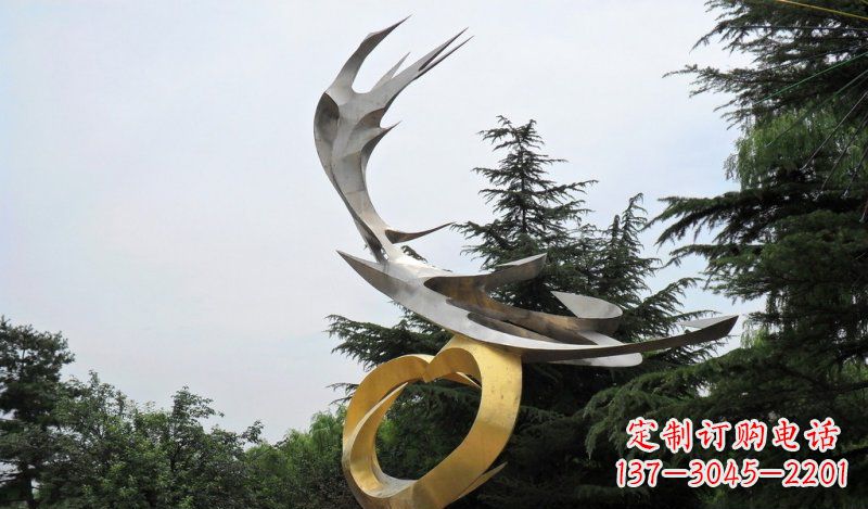 绵阳精美雕刻石膏抽象凤凰雕塑